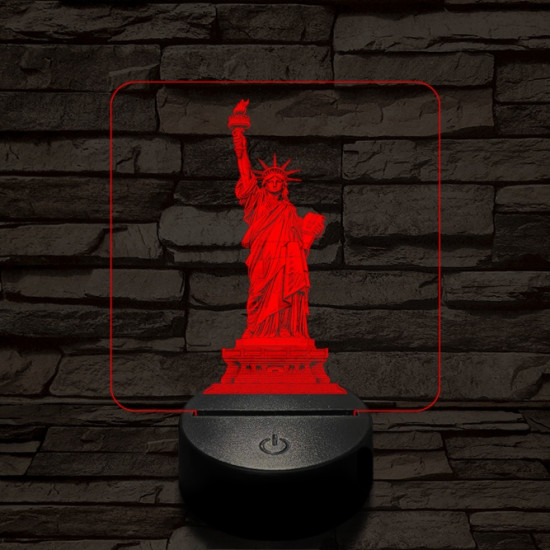 A szabadság szobra 7 színű valósághű 3D led lámpa