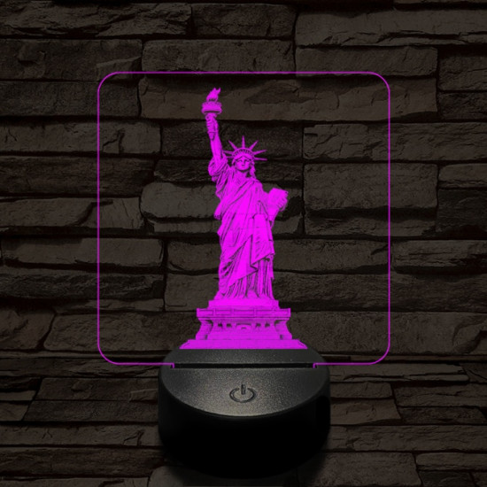 A szabadság szobra 7 színű valósághű 3D led lámpa