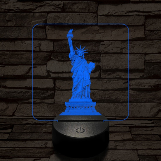 A szabadság szobra 7 színű valósághű 3D led lámpa