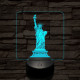 A szabadság szobra 7 színű valósághű 3D led lámpa