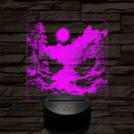 Nyugalom völgy 7 színű valósághű 3D led lámpa