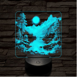Nyugalom völgy 7 színű valósághű 3D led lámpa