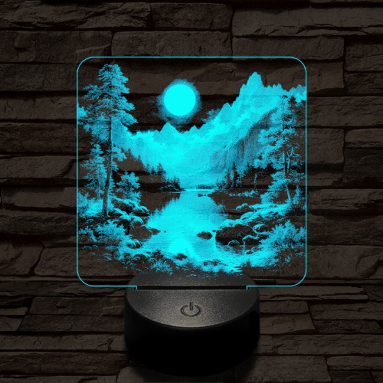 Nyugalom völgy 7 színű valósághű 3D led lámpa