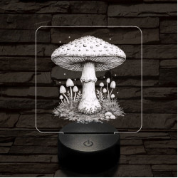 Gombatelep 7 színű valósághű 3D led lámpa