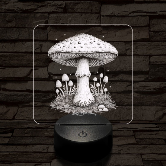 Gombatelep 7 színű valósághű 3D led lámpa