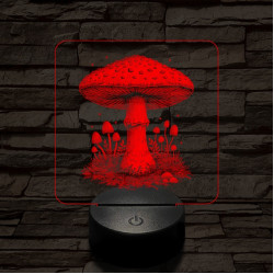 Gombatelep 7 színű valósághű 3D led lámpa