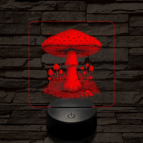 Gombatelep 7 színű valósághű 3D led lámpa