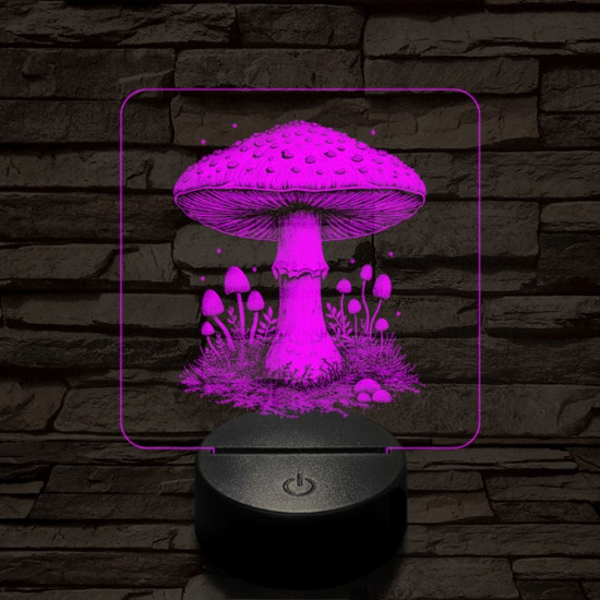 Gombatelep 7 színű valósághű 3D led lámpa