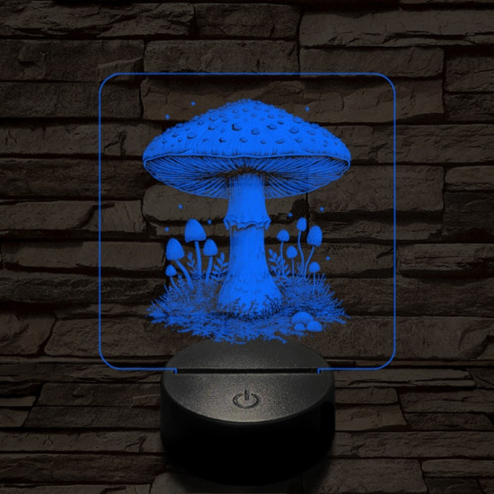 Gombatelep 7 színű valósághű 3D led lámpa