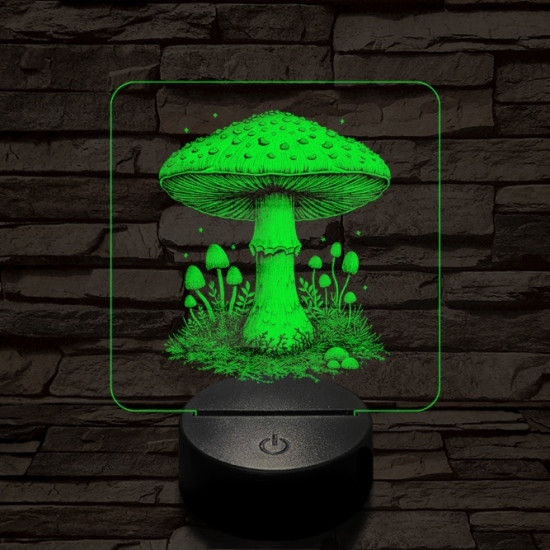 Gombatelep 7 színű valósághű 3D led lámpa