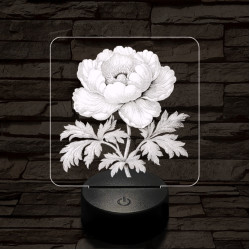 Szellőrózsa 7 színű valósághű 3D led lámpa