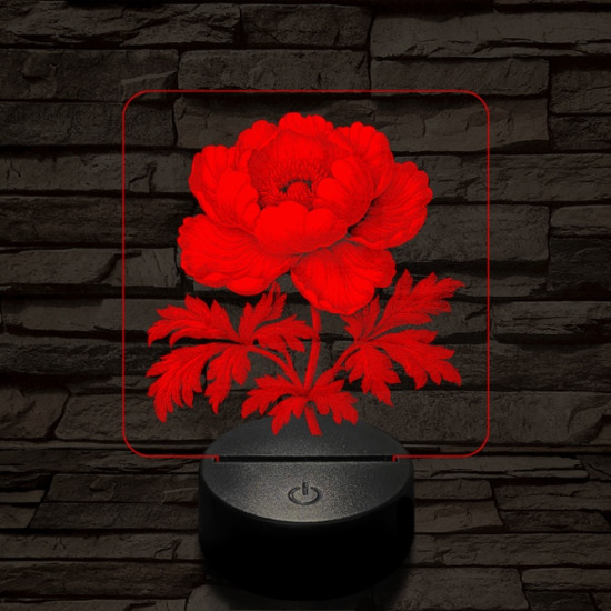 Szellőrózsa 7 színű valósághű 3D led lámpa