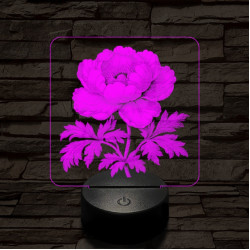 Szellőrózsa 7 színű valósághű 3D led lámpa