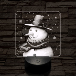 Kedves hóember 7 színű valósághű 3D led lámpa
