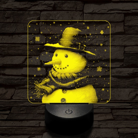 Kedves hóember 7 színű valósághű 3D led lámpa