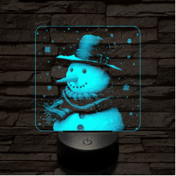 Kedves hóember 7 színű valósághű 3D led lámpa