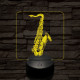Csillogó szaxofon 7 színű valósághű 3D led lámpa