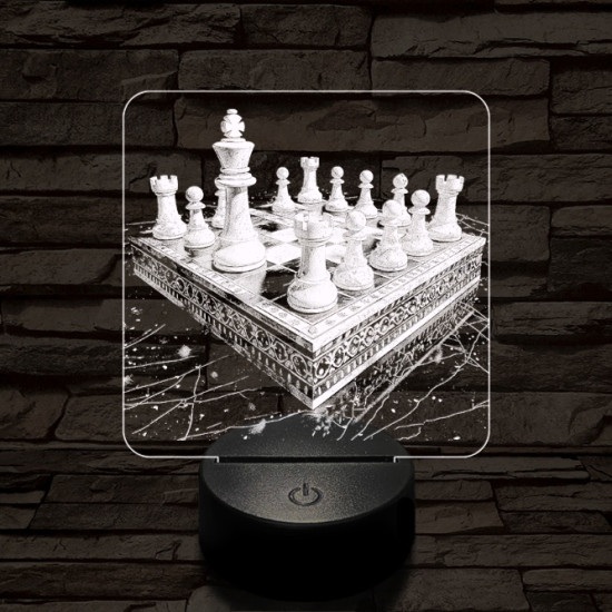 Sakk térfél 7 színű valósághű 3D led lámpa