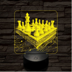 Sakk térfél 7 színű valósághű 3D led lámpa