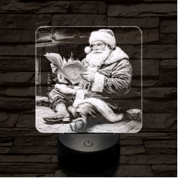 Télapó felkészül 7 színű valósághű 3D led lámpa