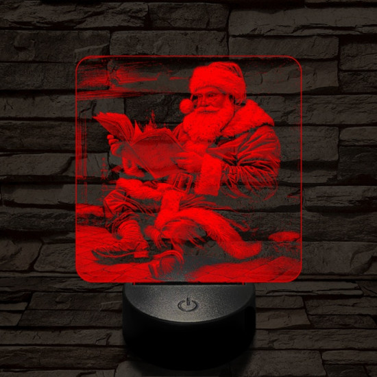 Télapó felkészül 7 színű valósághű 3D led lámpa