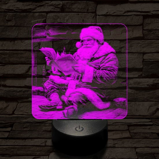 Télapó felkészül 7 színű valósághű 3D led lámpa