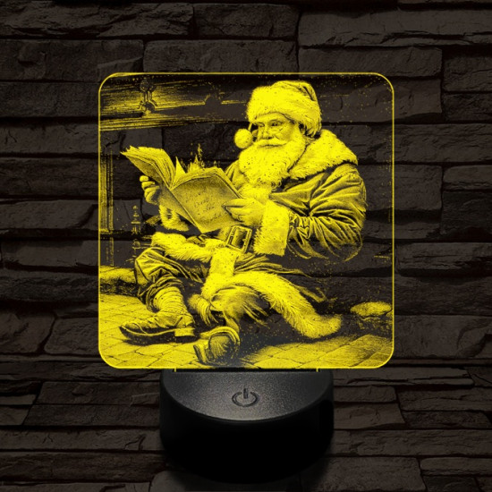 Télapó felkészül 7 színű valósághű 3D led lámpa