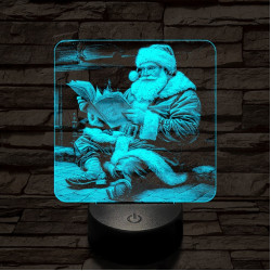 Télapó felkészül 7 színű valósághű 3D led lámpa