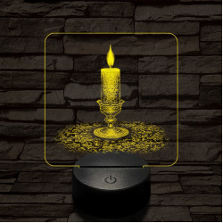 Gyertyaláng 7 színű valósághű 3D led lámpa