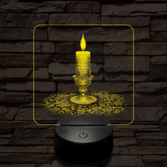 Gyertyaláng 7 színű valósághű 3D led lámpa