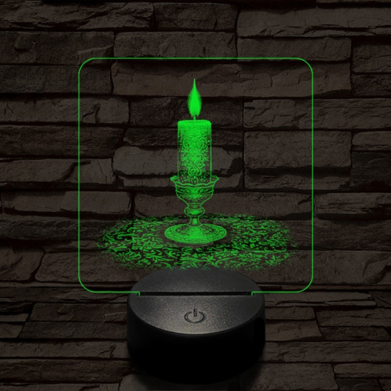 Gyertyaláng 7 színű valósághű 3D led lámpa