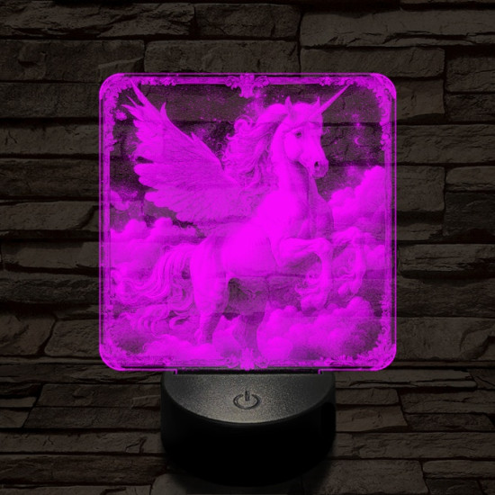 Pegazus tündöklése 7 színű valósághű 3D led lámpa