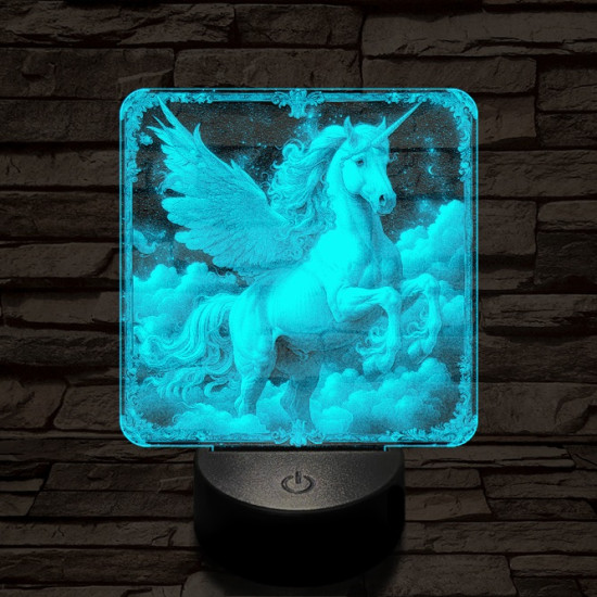 Pegazus tündöklése 7 színű valósághű 3D led lámpa