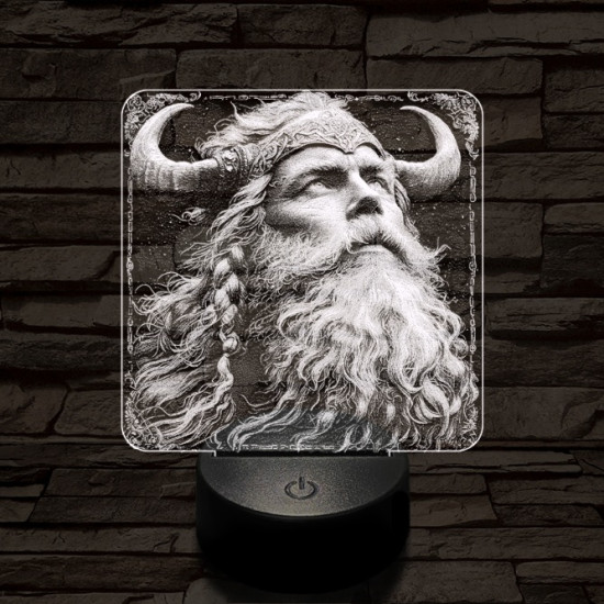 Viking vezér 7 színű valósághű 3D led lámpa