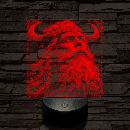 Viking vezér 7 színű valósághű 3D led lámpa