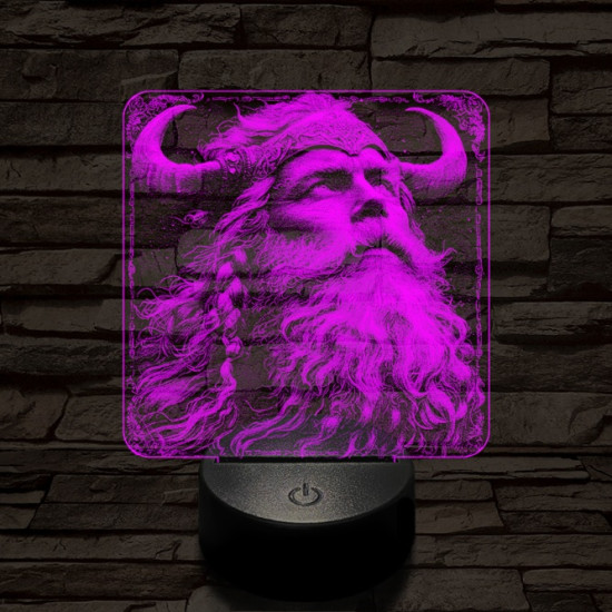 Viking vezér 7 színű valósághű 3D led lámpa