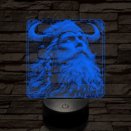 Viking vezér 7 színű valósághű 3D led lámpa