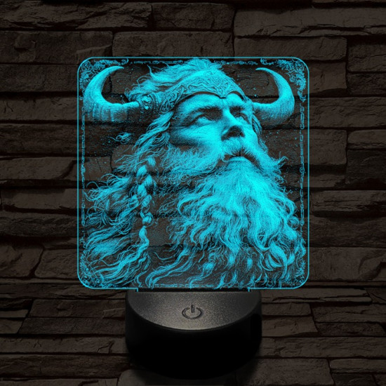 Viking vezér 7 színű valósághű 3D led lámpa