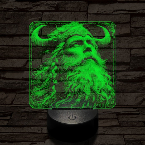 Viking vezér 7 színű valósághű 3D led lámpa