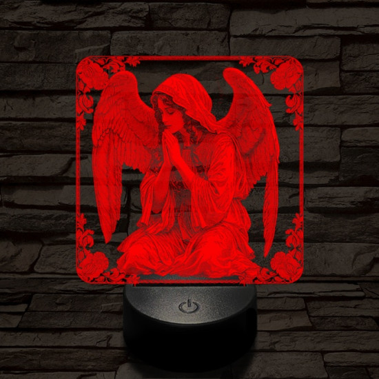 Imádkozó angyal 7 színű valósághű 3D led lámpa