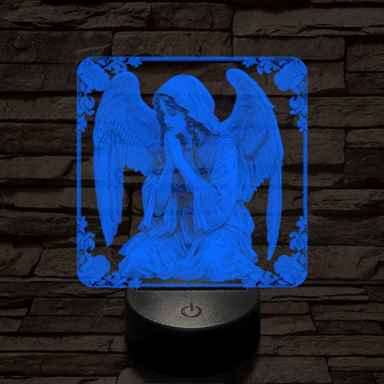 Imádkozó angyal 7 színű valósághű 3D led lámpa