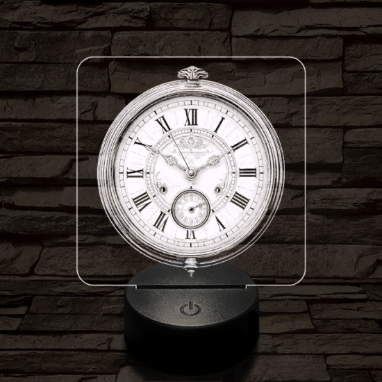 Zsebóra 7 színű valósághű 3D led lámpa