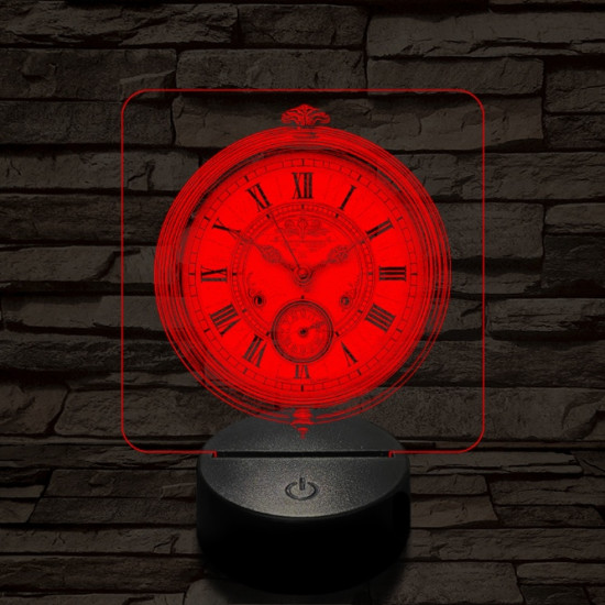 Zsebóra 7 színű valósághű 3D led lámpa