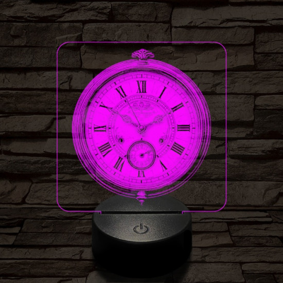 Zsebóra 7 színű valósághű 3D led lámpa