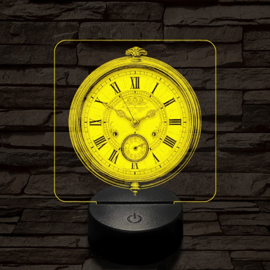 Zsebóra 7 színű valósághű 3D led lámpa