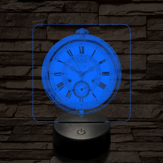 Zsebóra 7 színű valósághű 3D led lámpa