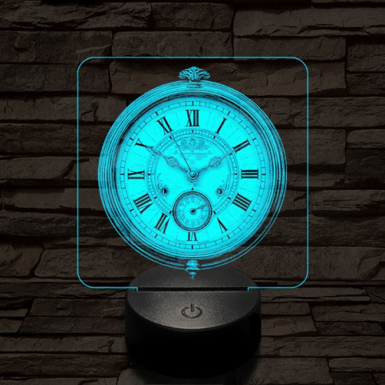 Zsebóra 7 színű valósághű 3D led lámpa