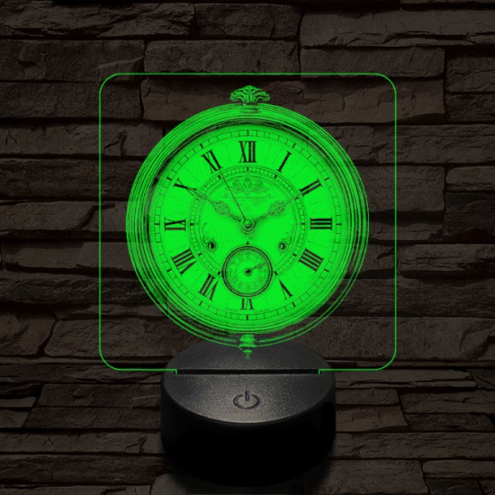 Zsebóra 7 színű valósághű 3D led lámpa