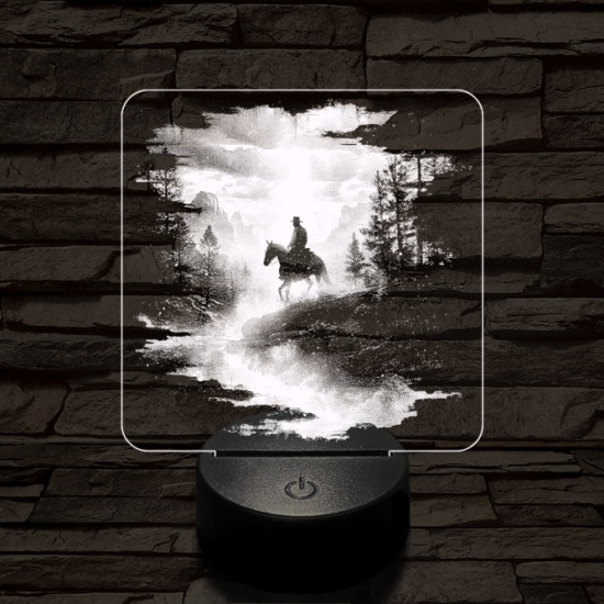 Völgylovaglás 7 színű valósághű 3D led lámpa
