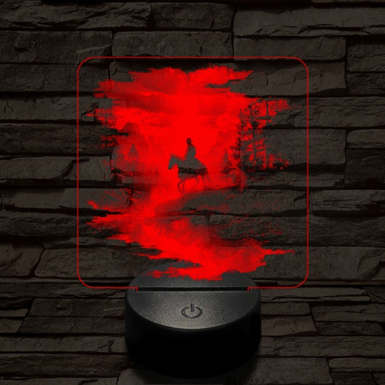 Völgylovaglás 7 színű valósághű 3D led lámpa